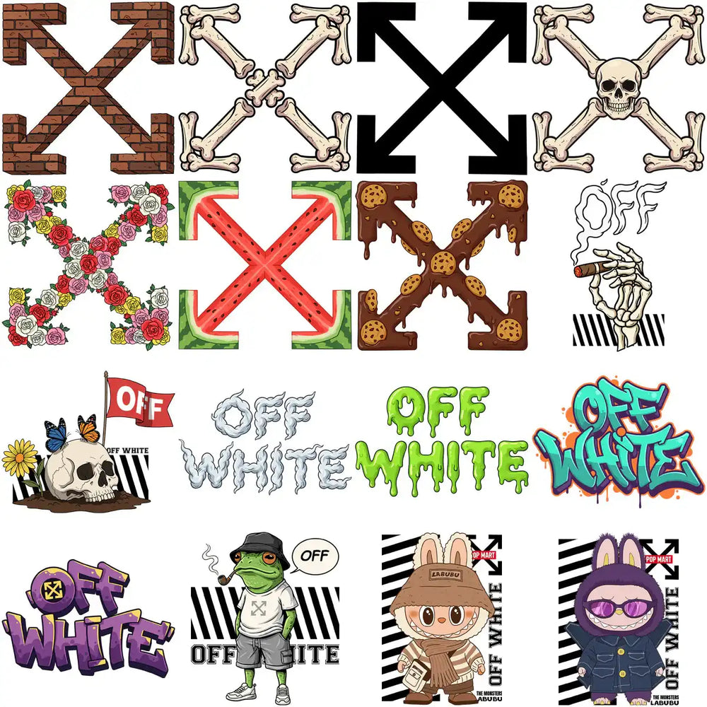 44 OFF Brand WHITE Mix CARTOON Designs Bundle PNG