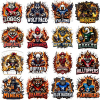 Load image into Gallery viewer, 130 College Football NCAA Teams Mascots on Fire Designs Bundle PNG

