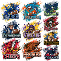 Load image into Gallery viewer, 32 Football Teams Mascots Ball Ink Splash Designs Bundle PNG

