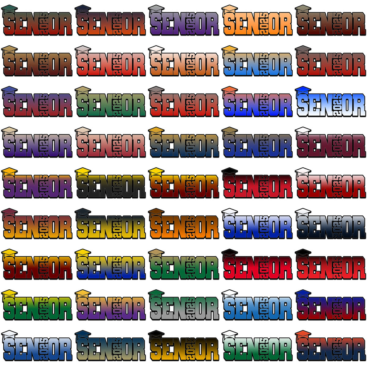 114 Class Of 2025 Senior Hat Graduation Designs Bundle PNG