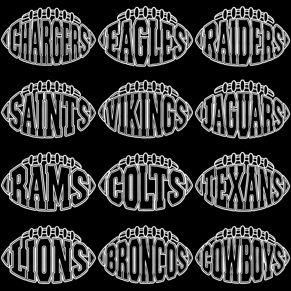 32 Football Teams Shaped Typography Outline Designs Bundle PNG