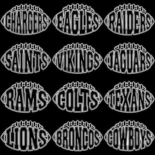 32 Football Teams Shaped Typography Outline Designs Bundle PNG