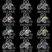 Load image into Gallery viewer, 32 Go Football Teams Glam Helmet Rhinestone Designs Bundle PNG
