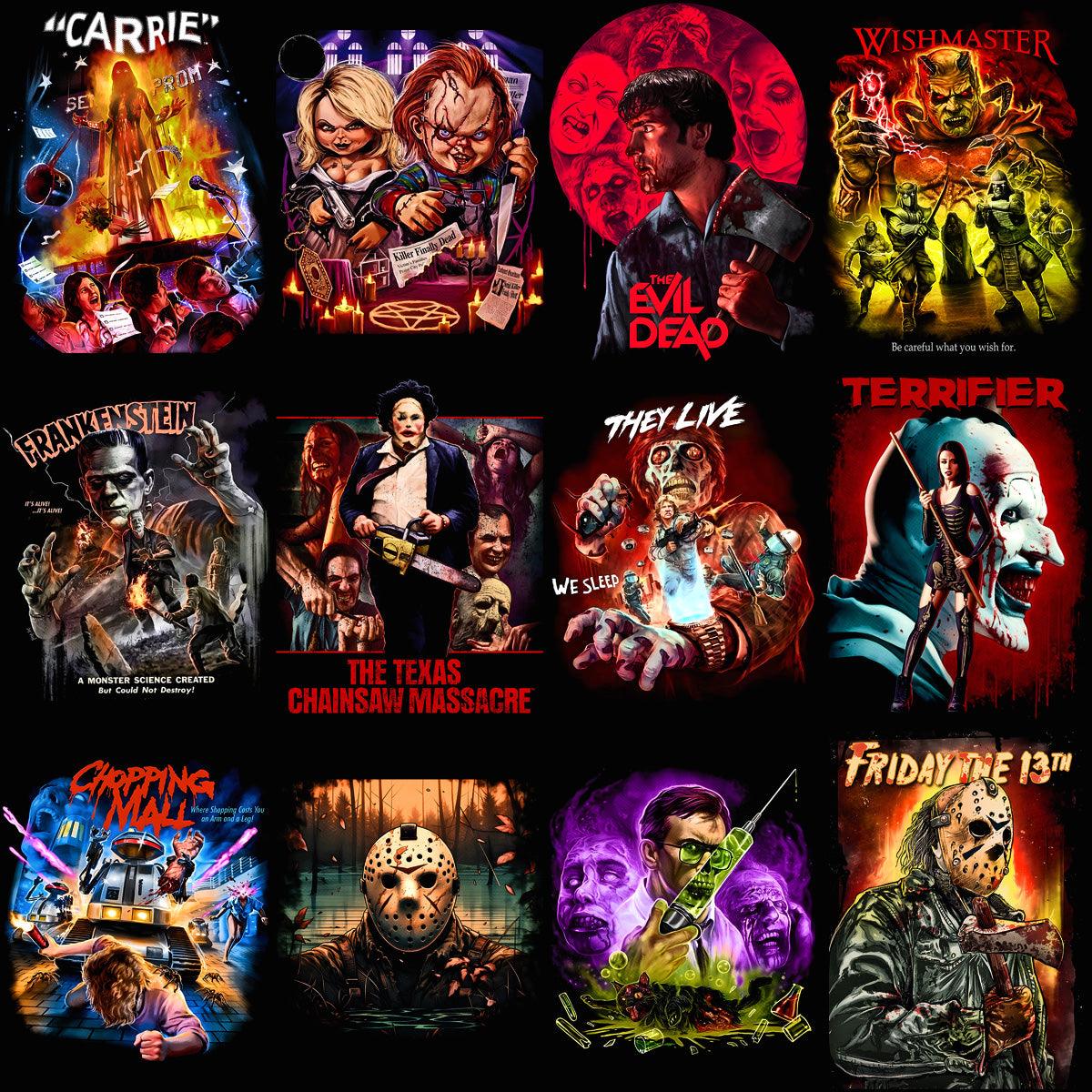 29 Horror Halloween Horror Movies Halftone Designs Bundle PNG