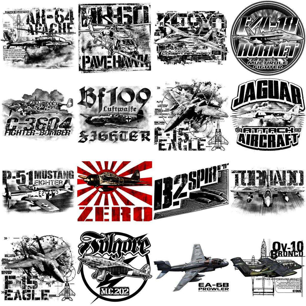 80 Aircrafts Military Airplane Designs Bundle PNG