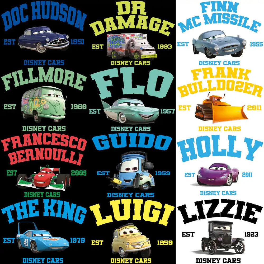 31 Cartoons Cars Designs Bundle PNG