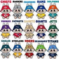 Load image into Gallery viewer, 32 Labubu Cartoon Football Teams Designs Bundle PNG
