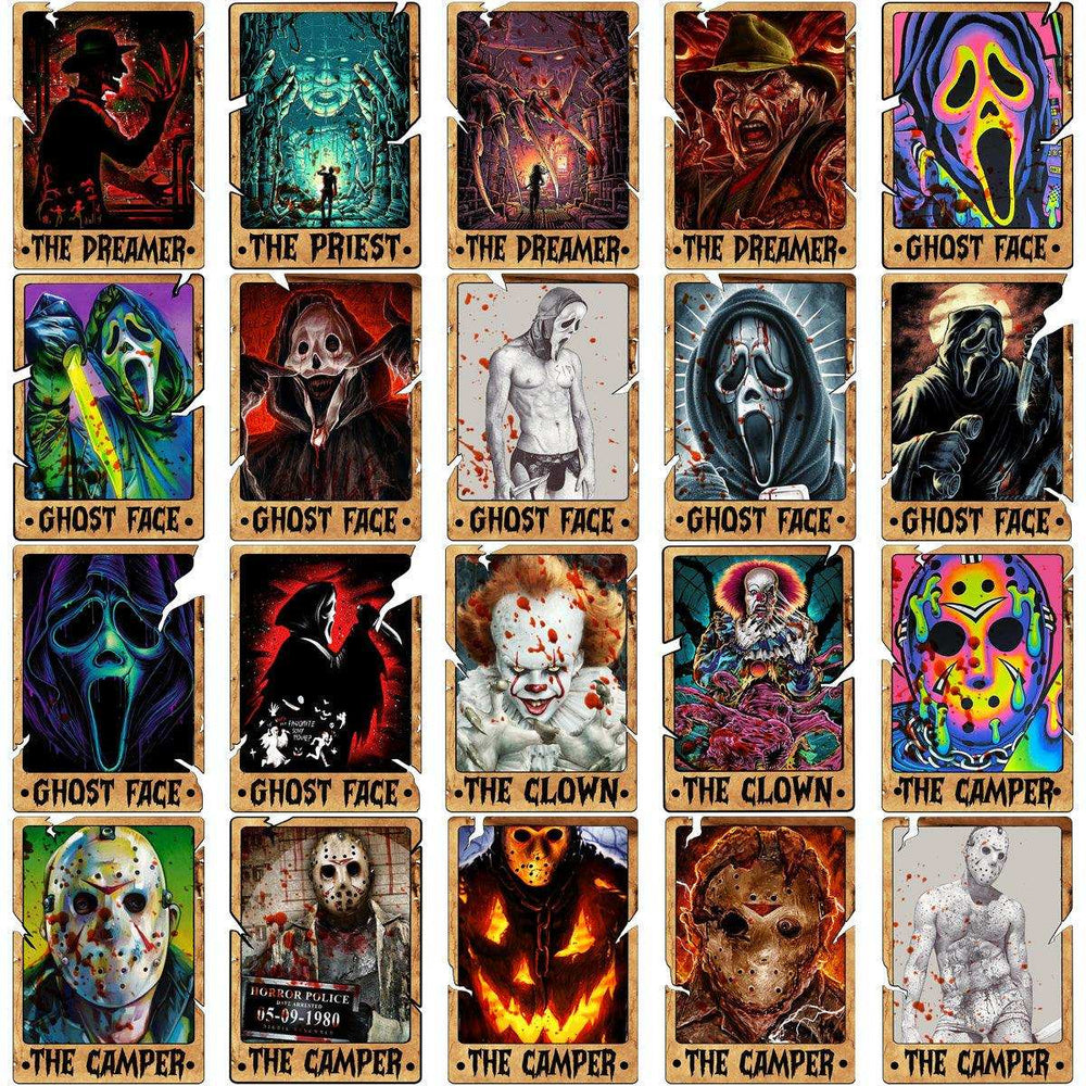 90 Halloween Cards Horror Movie Designs Bundle PNG