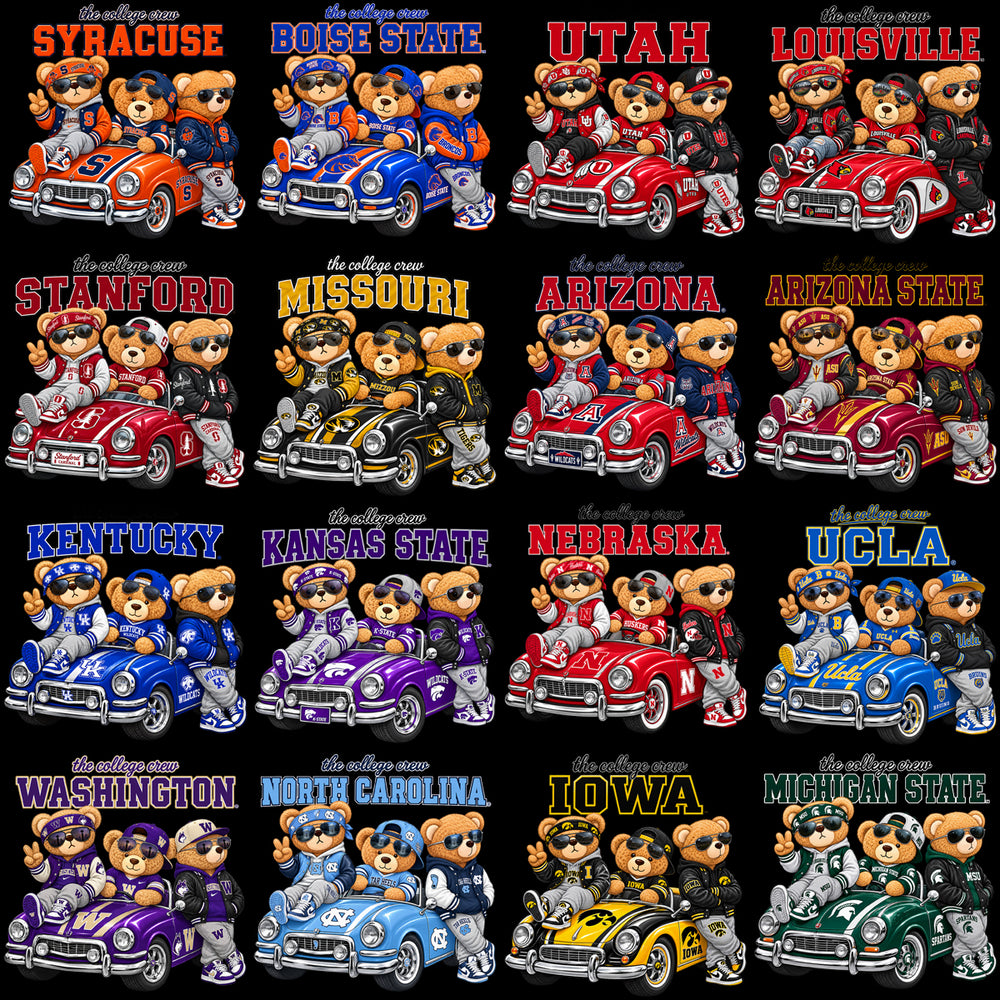 55 College Football Teddy Bears Crew NCAA Teams Designs Bundle PNG