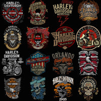 Load image into Gallery viewer, 35 Biker Halftone Motorcycle Harley Davidson Designs Bundle PNG
