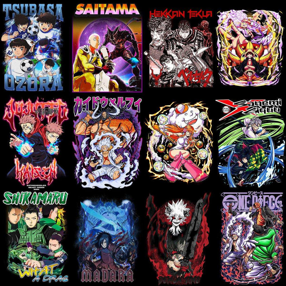 25 Anime Bootleg Mix V15 Designs Bundle PNG