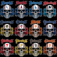 Load image into Gallery viewer, 30 Baseball Teams Floral Skull Tattoo Designs Bundle PNG
