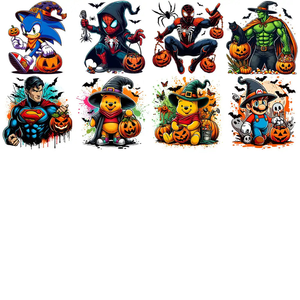 38 Halloween Cartoons Designs Bundle PNG