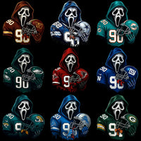 Load image into Gallery viewer, 32 Football Logo Teams Ghostface Horror Designs Bundle PNG
