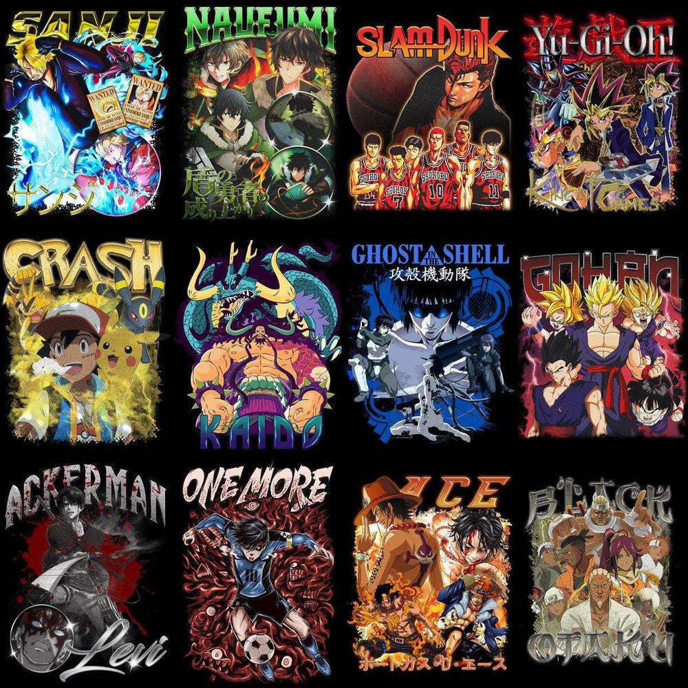 22 Anime Bootleg Mix V13 Designs Bundle PNG