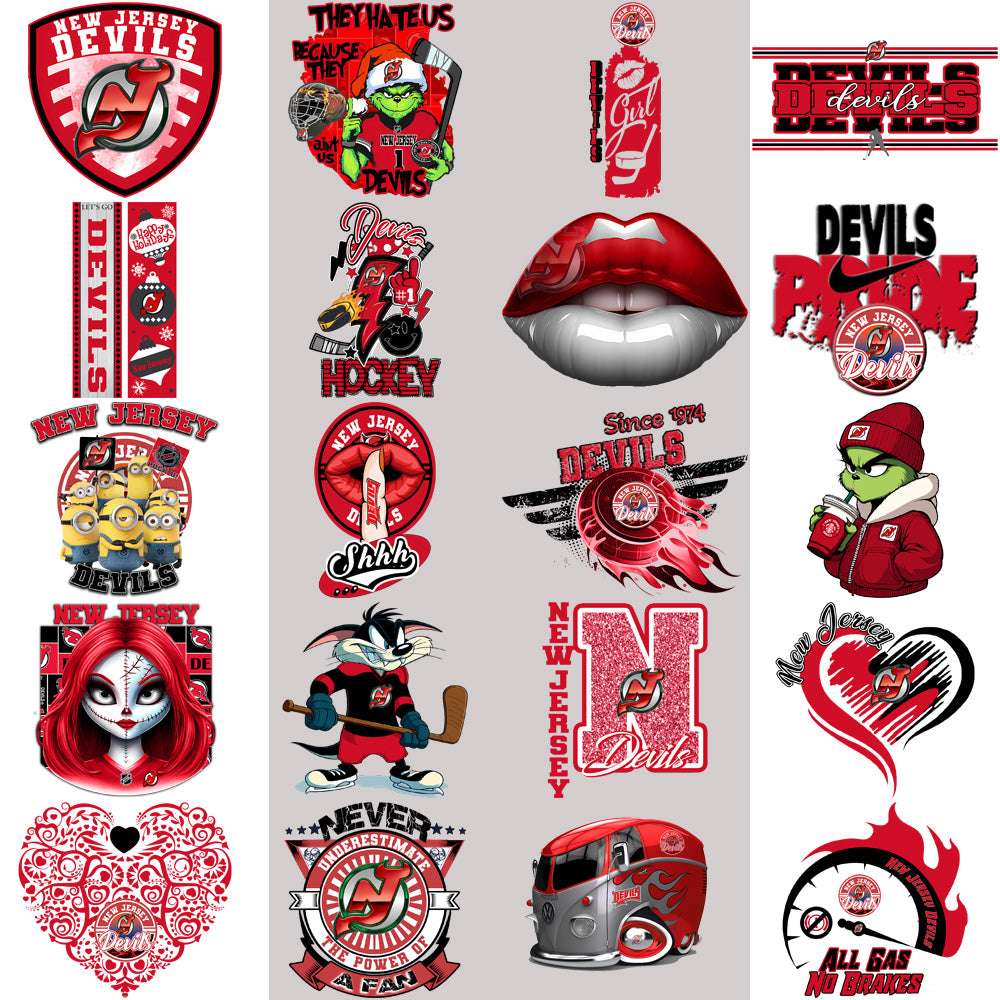 36 New Jersey Devils Ice Hockey Designs Bundle PNG