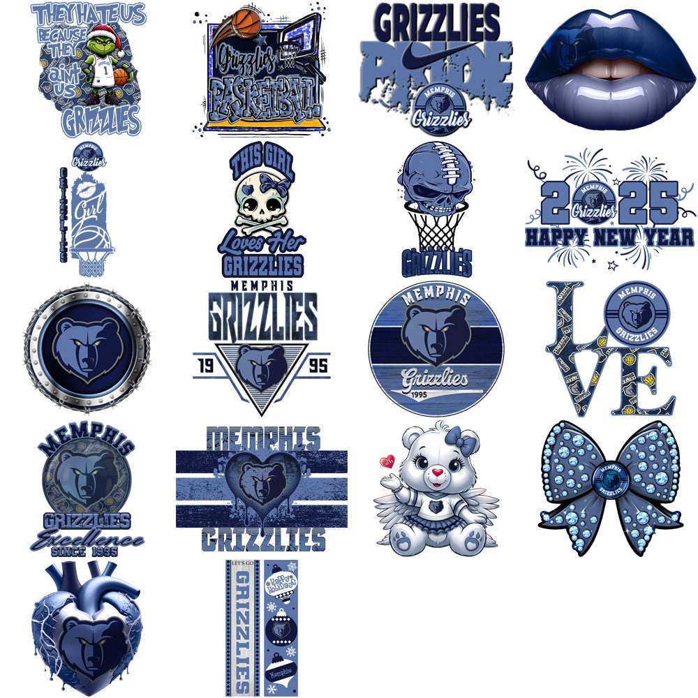 56 Memphis Grizzlies Basketball Designs Bundle PNG