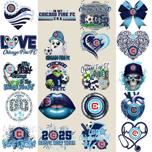 20 Chicago Fire FC Soccer Designs Bundle PNG