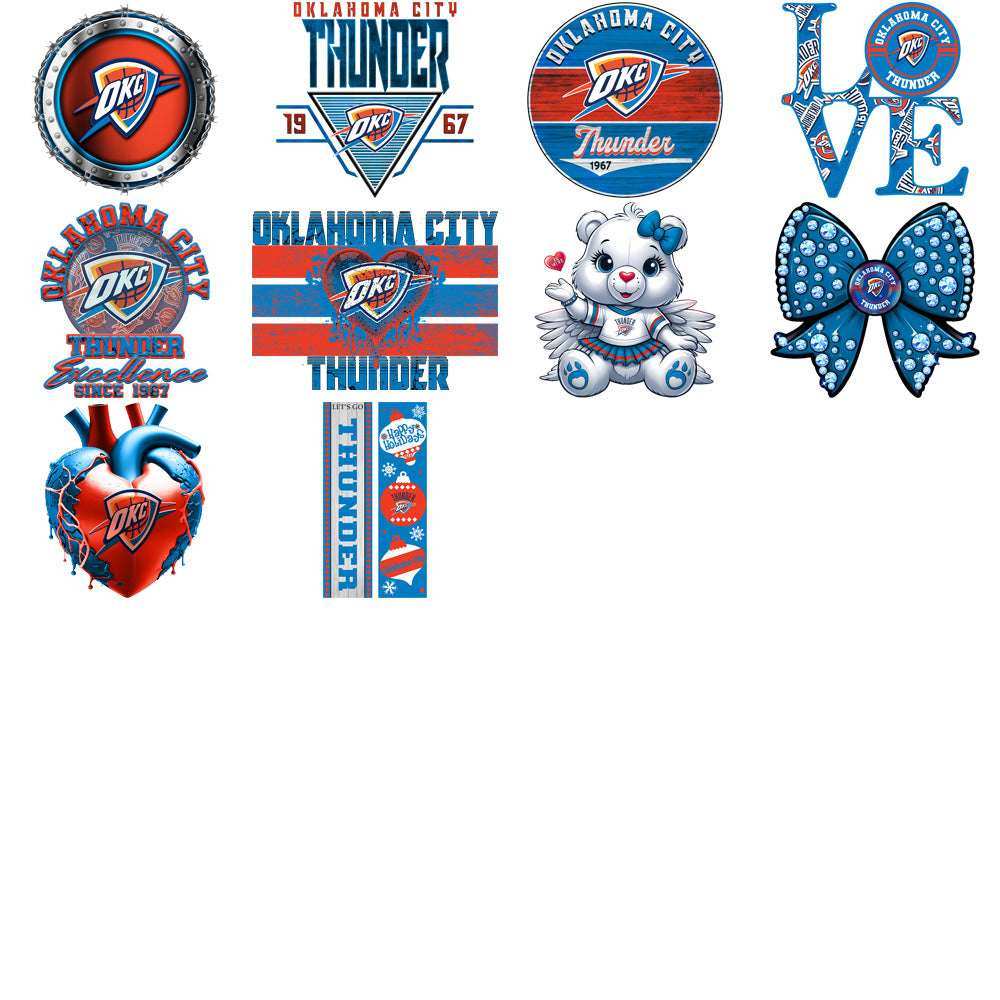 48 Oklahoma City Thunder Basketball Designs Bundle PNG