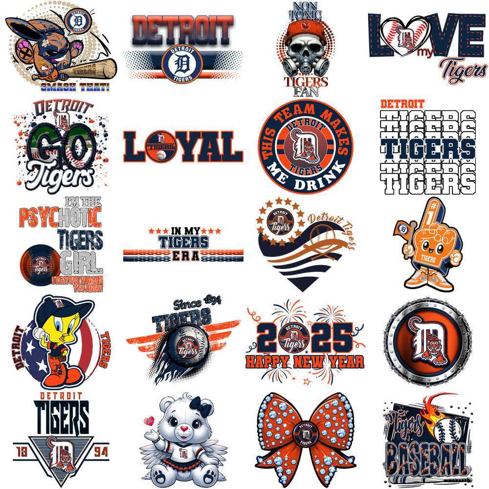 66 Detroit Tigers Baseball Designs Bundle PNG