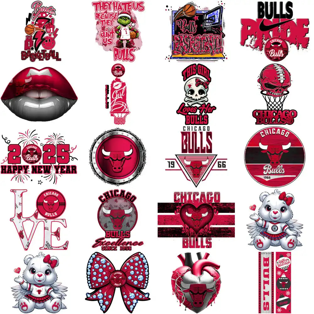 58 Chicago Bulls Basketball Designs Bundle PNG