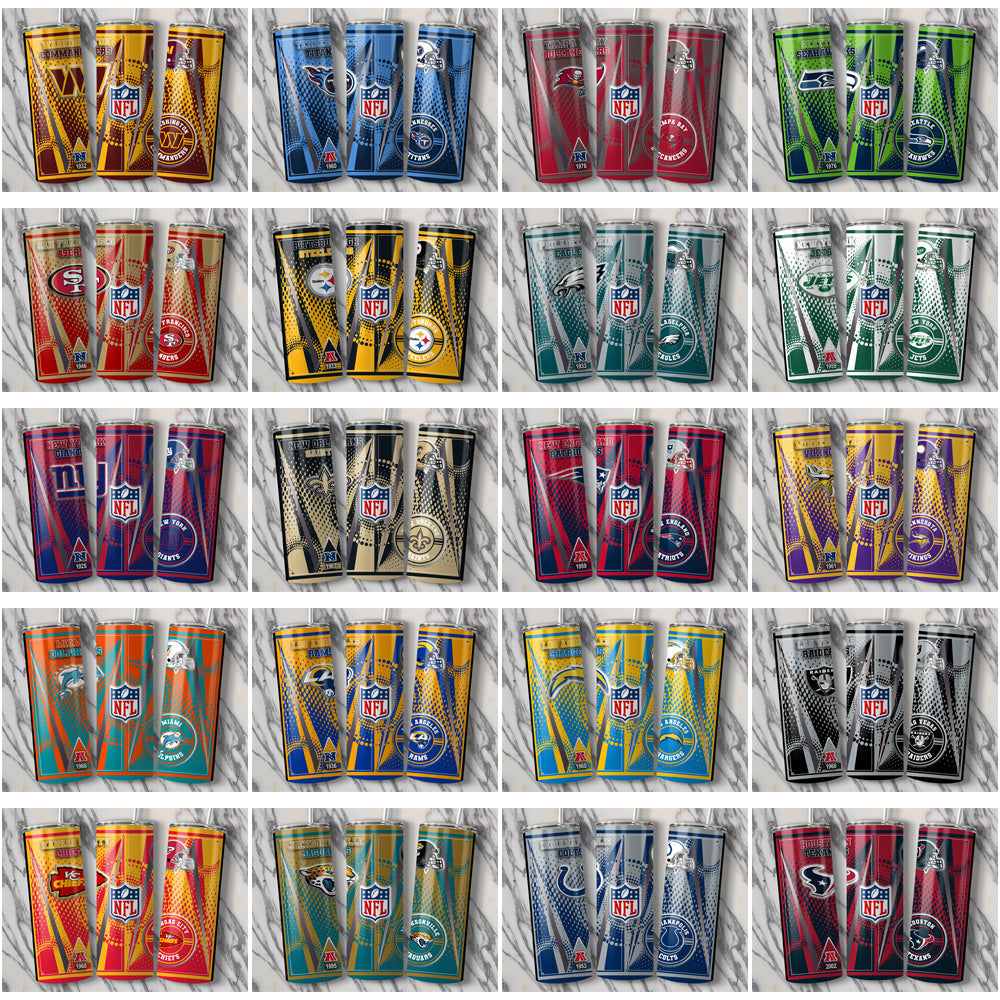 32 Football Teams Team Logo Tumbler Wrap Bundle JPG