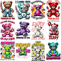 Load image into Gallery viewer, 18 Teddy Bear Doll Halloween Designs Bundle PNG
