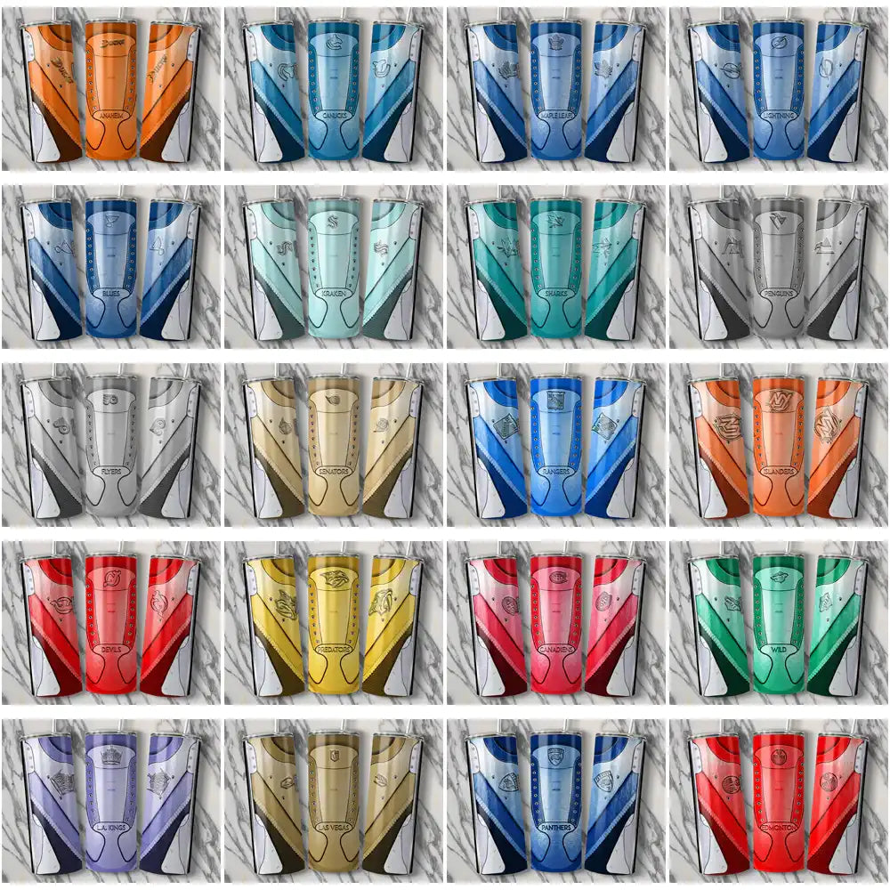 30 Ice Hockey Teams Ice Skate (METALLIC) Tumbler Wrap Bundle JPG