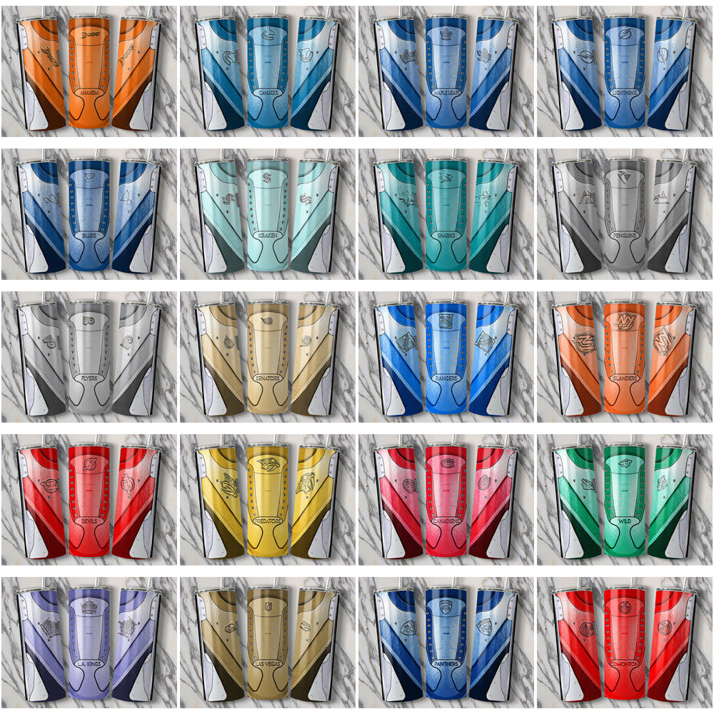 30 Ice Hockey Teams Ice Skate (METALLIC) Tumbler Wrap Bundle JPG