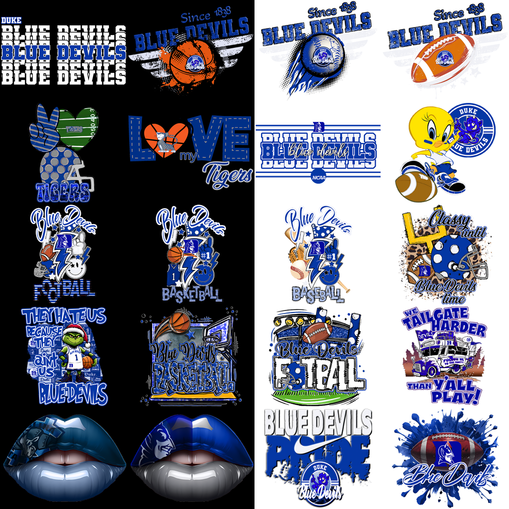 45 Duke Blue Devils Designs Bundle PNG