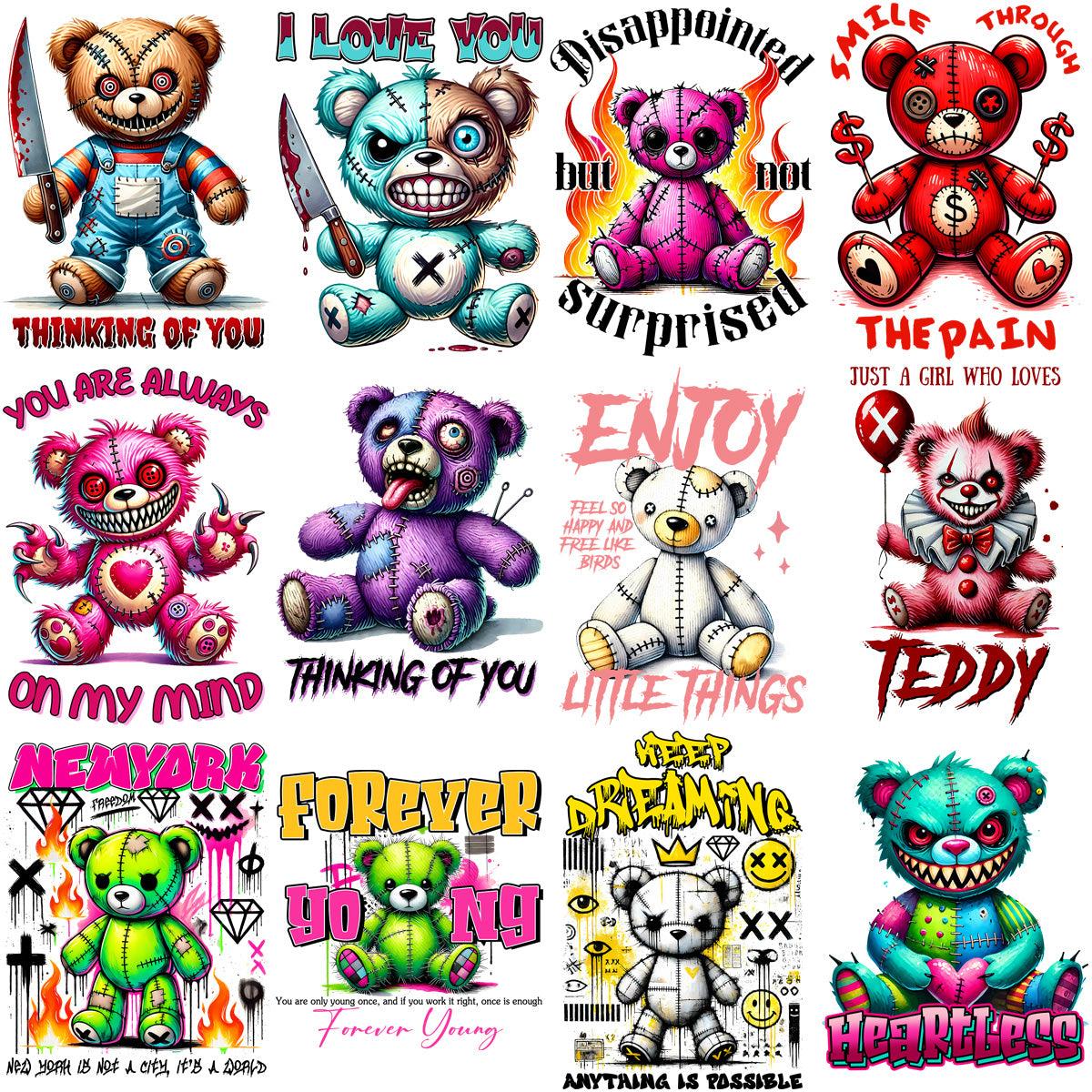 18 Teddy Bear Doll Halloween Designs Bundle PNG