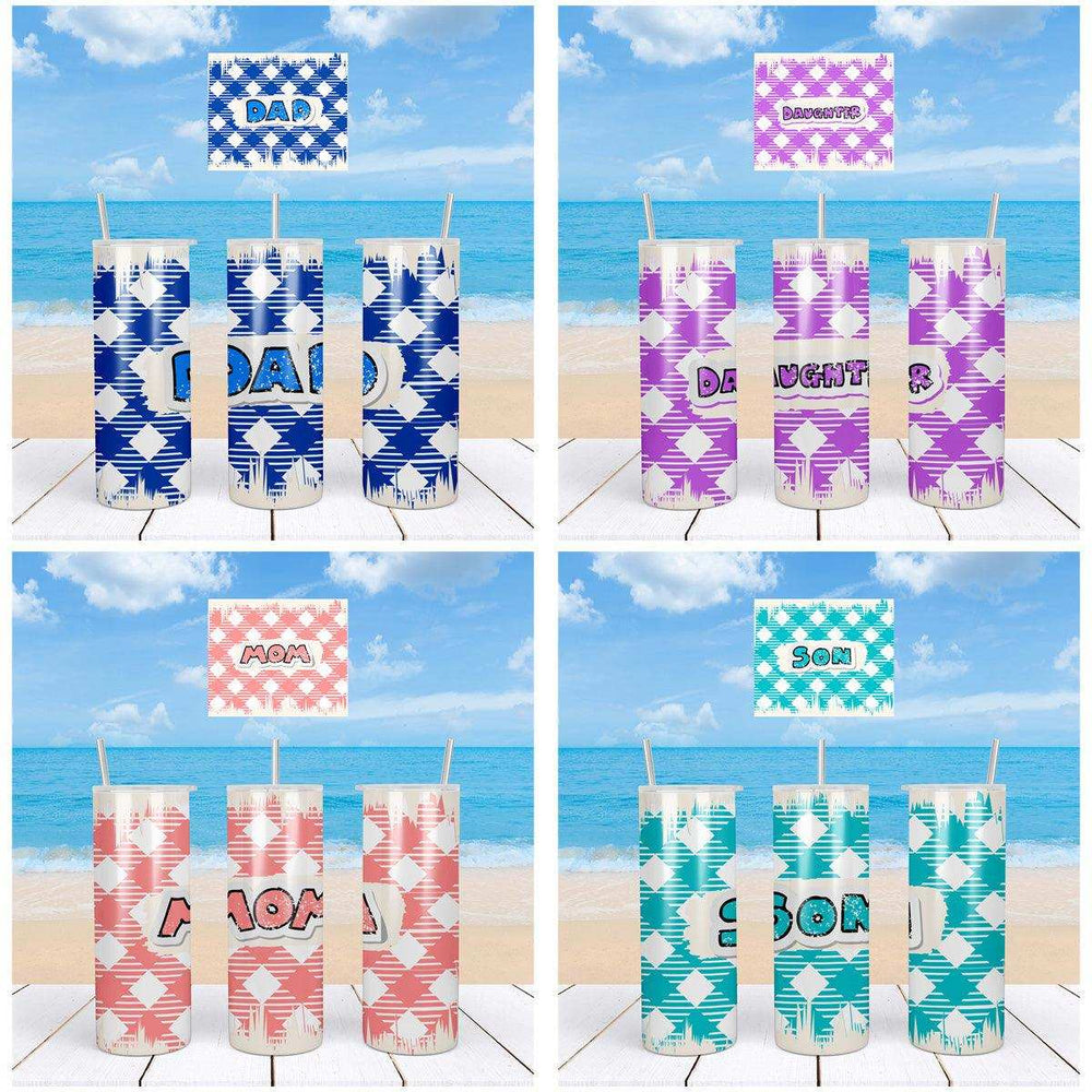 4 Family Members Tumbler Wrap Designs Bundle JPG