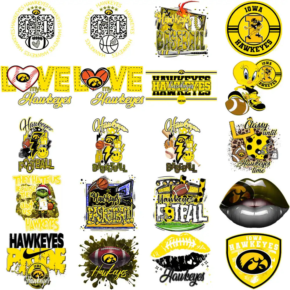 77 Iowa Hawkeyes Designs Bundle PNG