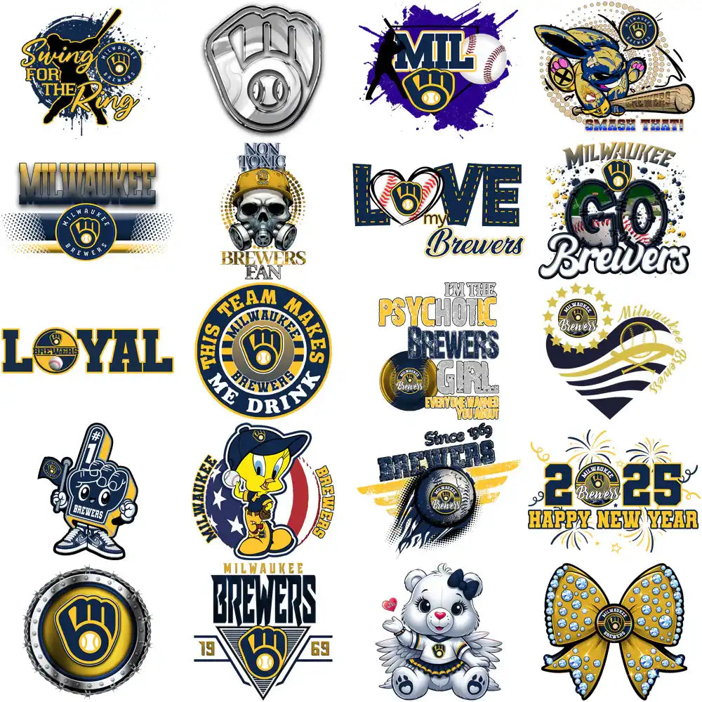 67 Milwaukee Brewers Baseball Designs Bundle PNG