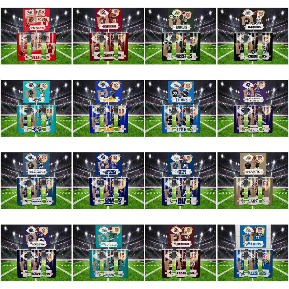 25 Football Tumbler Wrap Designs Bundle JPG