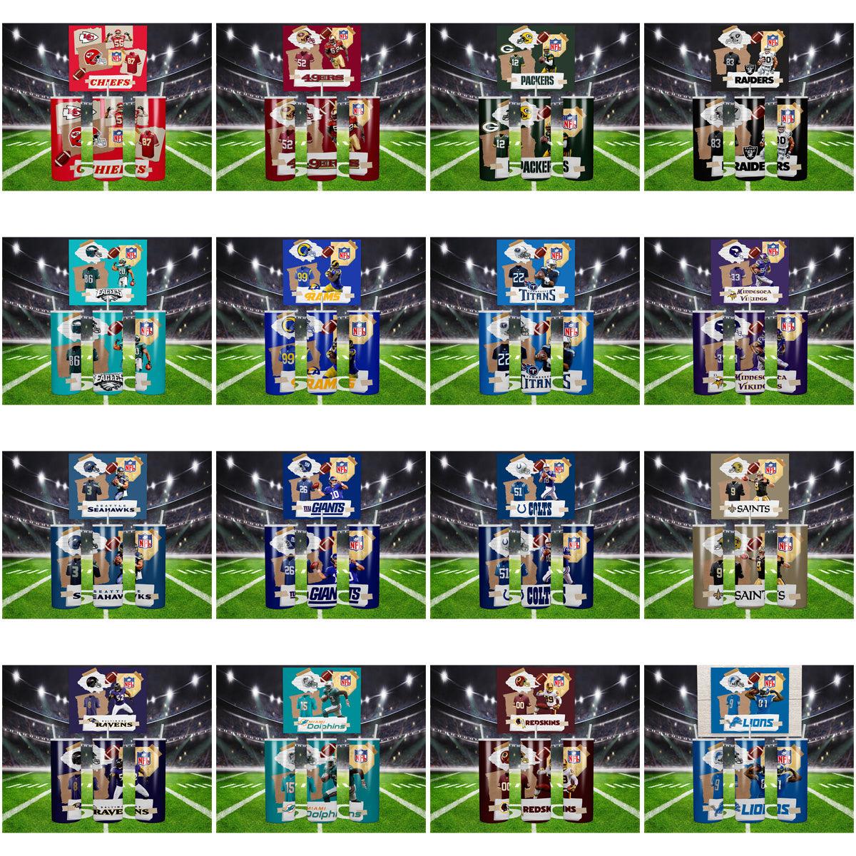 25 Football Tumbler Wrap Designs Bundle JPG