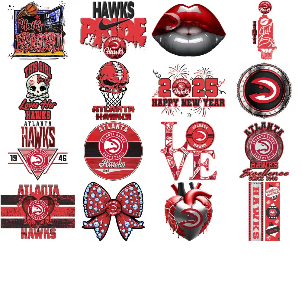 56 Atlanta Hawks Basketball Designs Bundle PNG