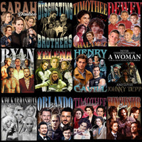 Load image into Gallery viewer, Celebrity collage bundle with Sarah Paulson, Timothee Chalamet, Ryan Gosling, Johnny Depp, Orlando Bloom &amp; more for DTF DTG printing
