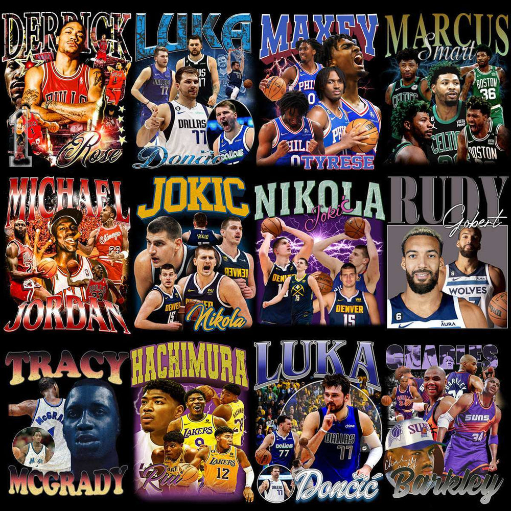 51 Basketball Teams Players Bootleg Homage Designs Bundle PNG