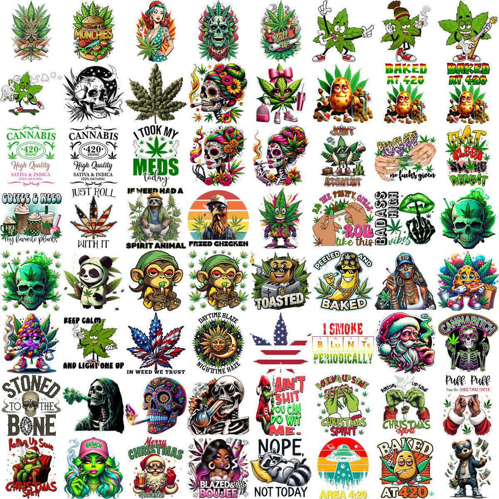 300 Weed Dope 420 Cannabis Marijuana Designs Bundle PNG