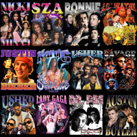 Load image into Gallery viewer, 49 Music Pop Rap Stars Bootleg Artists Mixed Designs Bundle PNG
