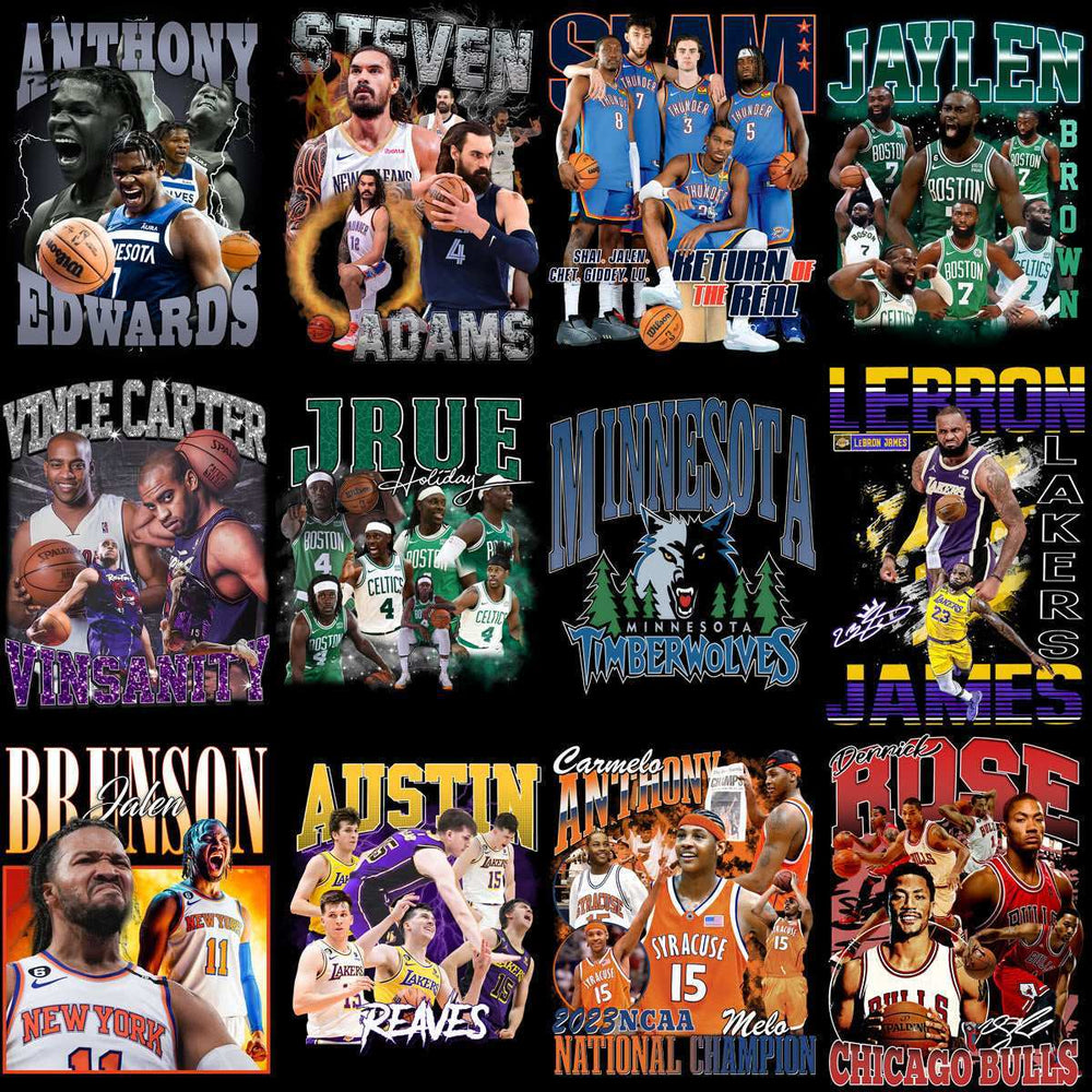 58 Basketball Teams Players Bootleg Homage Designs Bundle PNG