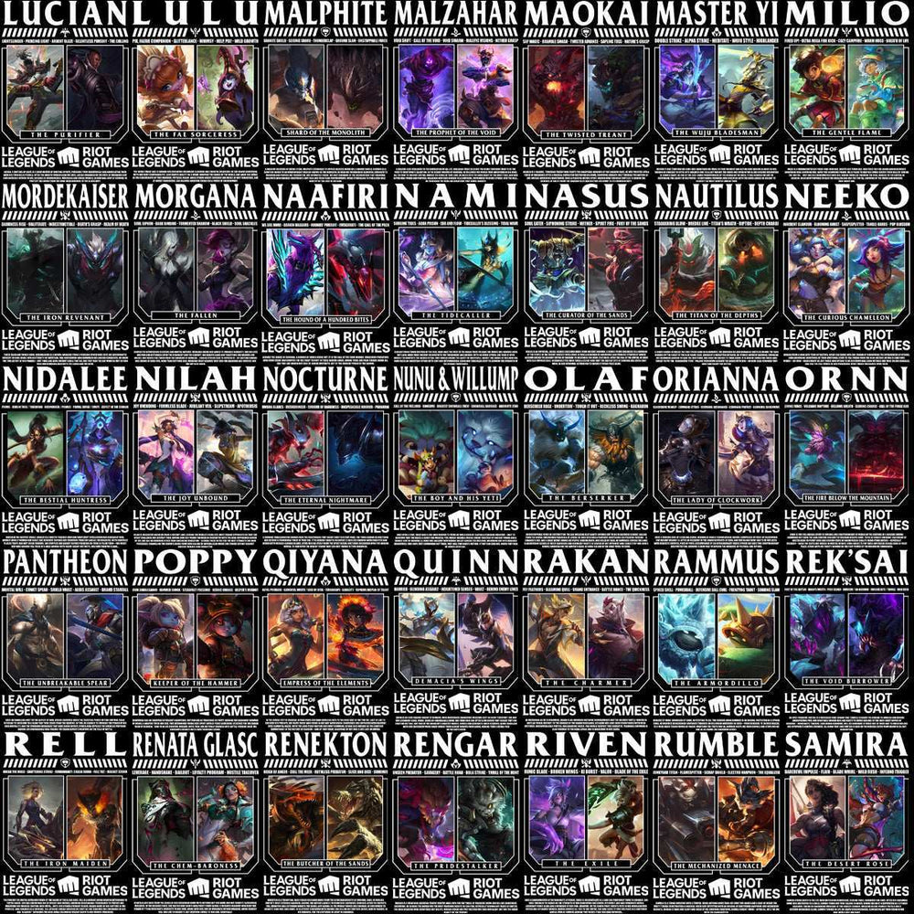 160 League Of Legends Gaming Streetwear Black / White Designs Bundle PNG