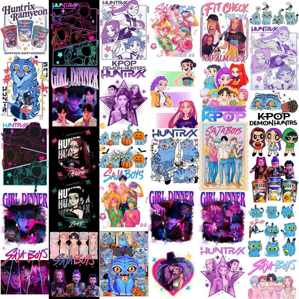 120 KPOP Saja Movie Demon Hunters Designs Bundle PNG