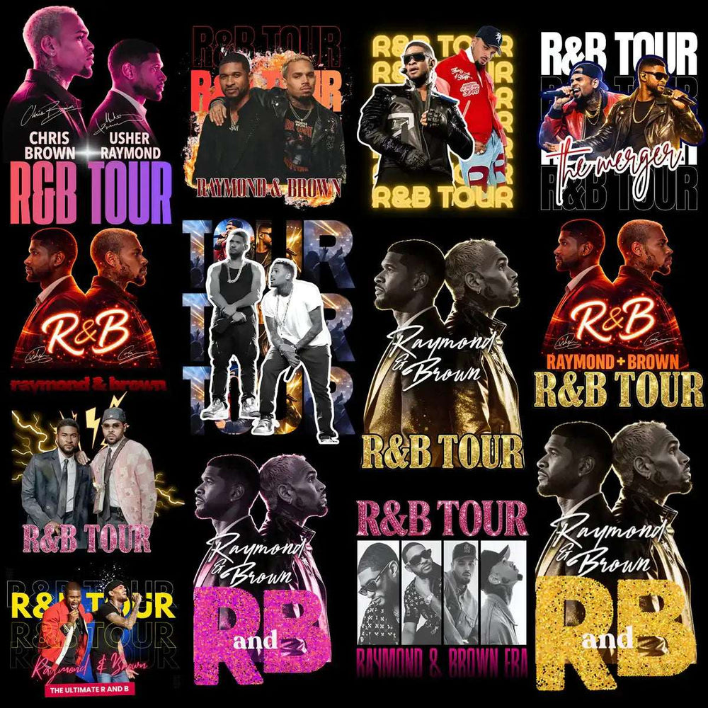 35 Music Stars Tour 2026 R&B Raymond & Brown Designs Bundle PNG