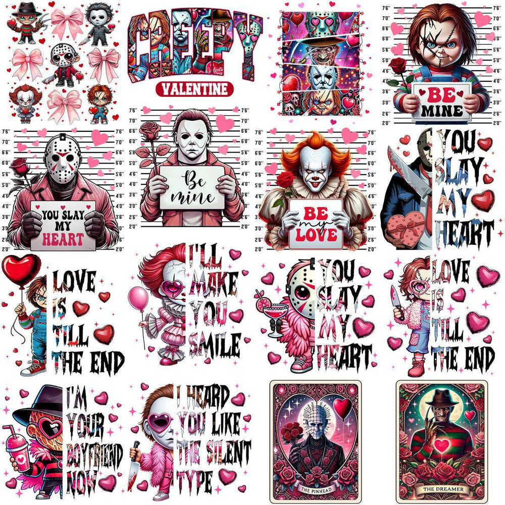 99 Valentine Horror Slashers Mega Designs Bundle PNG