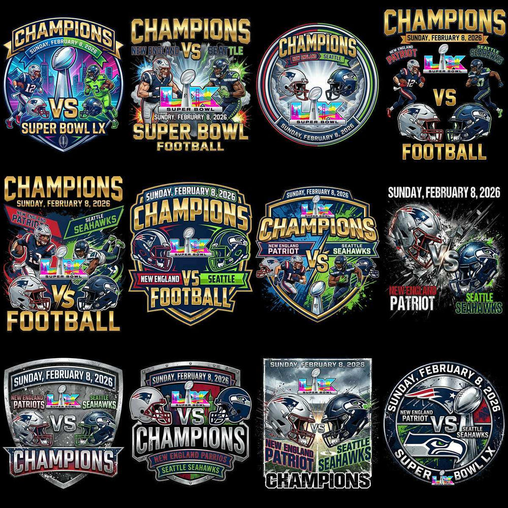 35 Super Bowl LX Champion 2026 PNG Bundle | Seattle Seahawks Champions | Football Champions Designs
