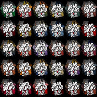 Load image into Gallery viewer, Grad Squad 2026 t-shirt designs with colorful splatter backgrounds, perfect for DTF/DTG printing
