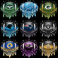 Load image into Gallery viewer, 32 Football Teams Dripping Ball Glitter Designs Bundle PNG
