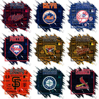 Load image into Gallery viewer, 30 Baseball Teams Grunge Square Logo Designs Bundle PNG
